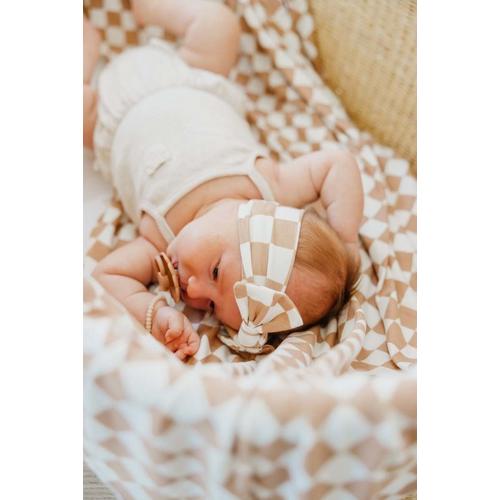 Baby Girls' Copper Pearl Knit Bow Headband - Primary Image