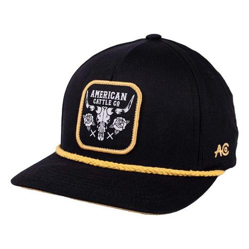 Rural Cloth Skull & Roses Snapback Hat - Primary Image