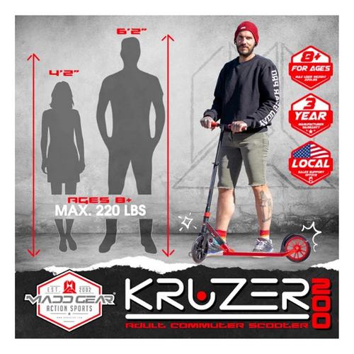 Adult Madd Gear Kruzer 200 Folding Scooters Scooters Scooters Scooters Scooters Scooters Scooters Scooters - Primary Image