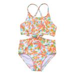 Girls' Snapper Rock Hawaiian Luau Sustainable Cut Out One Piece Swimsuit - Thumbnail 1 of 4