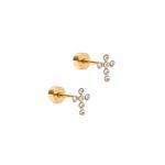 LINNY CO Screwback Clara Cross Stud Earrings - Thumbnail 1 of 3