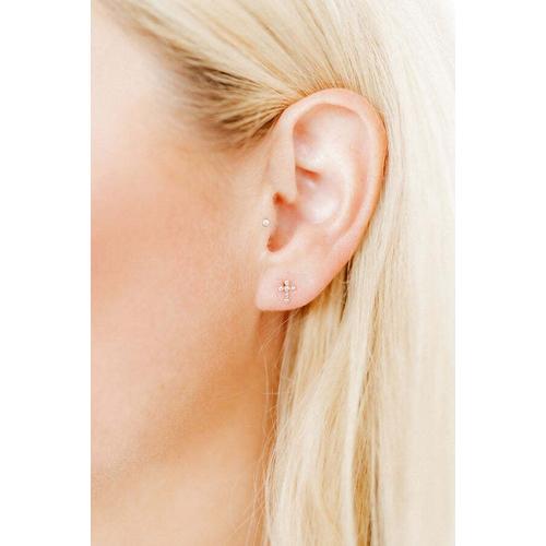 LINNY CO Screwback Clara Cross Stud Earrings - Primary Image