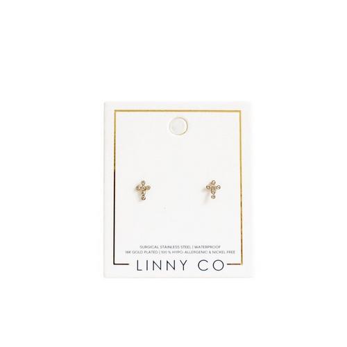 LINNY CO Screwback Clara Cross Stud Earrings - Primary Image