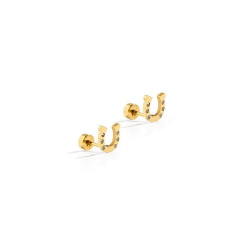 LINNY CO Horseshoe Screwback Stud Earrings - Primary Image