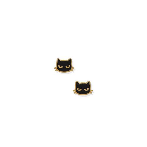 LINNY CO Black Cat Screwback Stud Earrings - Primary Image