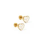 LINNY CO Volleyball Heart Screwback Stud Earrings - Thumbnail 1 of 3