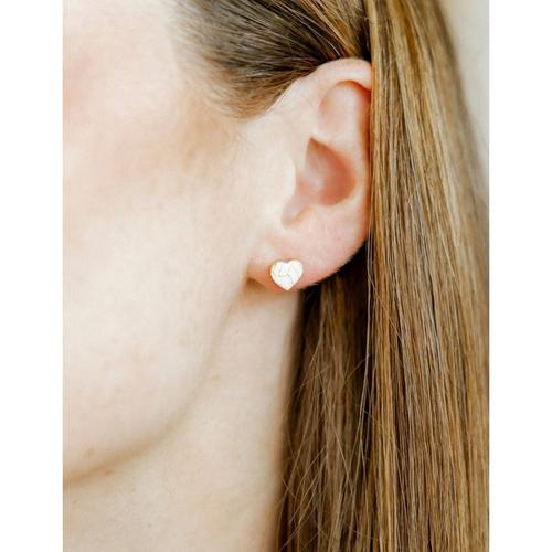 LINNY CO Volleyball Heart Screwback Stud Earrings - Primary Image