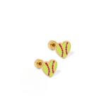 LINNY CO Softball Heart Screwback Stud Earrings - Thumbnail 1 of 2
