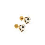 LINNY CO Soccer Heart Screwback Stud Earrings - Thumbnail 1 of 3