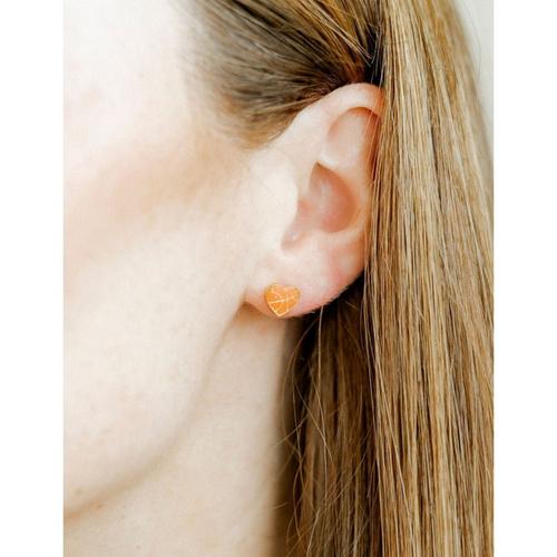 LINNY CO Basketball Heart Screwback Stud Earrings - Primary Image