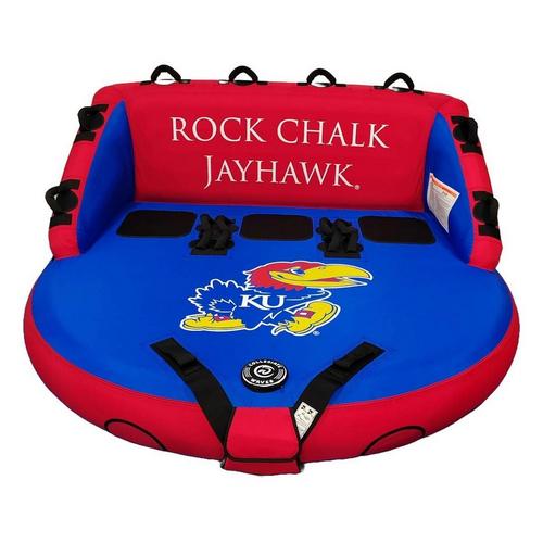 Collegiate Waves Kansas Jayhawks The Coach Sofa 3-Person Towable Tube - Primary Image