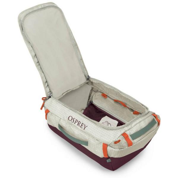 Osprey Osprey Transporter 40 Duffel Duffel Bag White/Burgundy