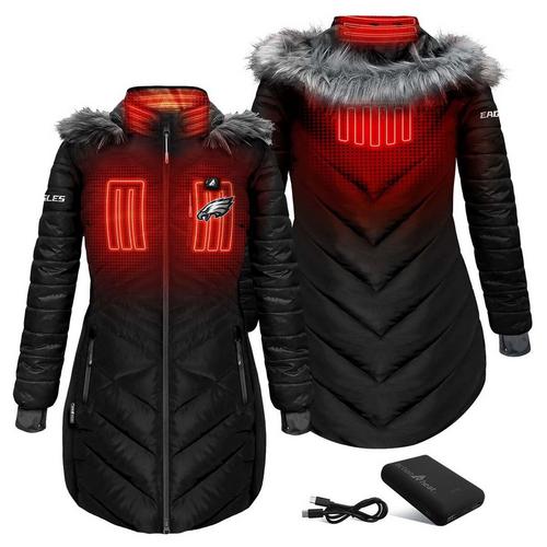 ActionHeat Women's Philadelphia Eagles 5V Long Puffer Battery Heated Jacket - Primary Image
