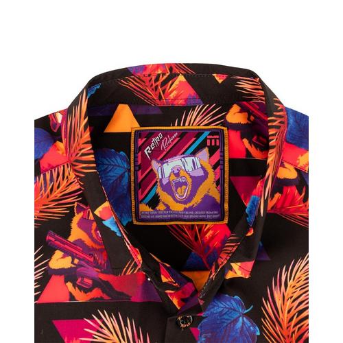 Men's Retro Rifle Rackcoon Button Up Shirt - Primary Image