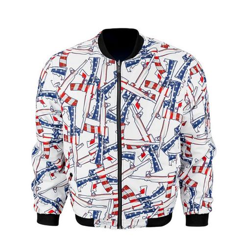 Men's Retro Rifle 4th Reversible Bomber Jacket - Primary Image