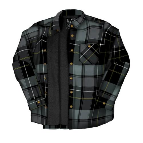 Men's Retro Rifle Thorned Sherpa Flannel Long Sleeve Button Up Shirt - Primary Image