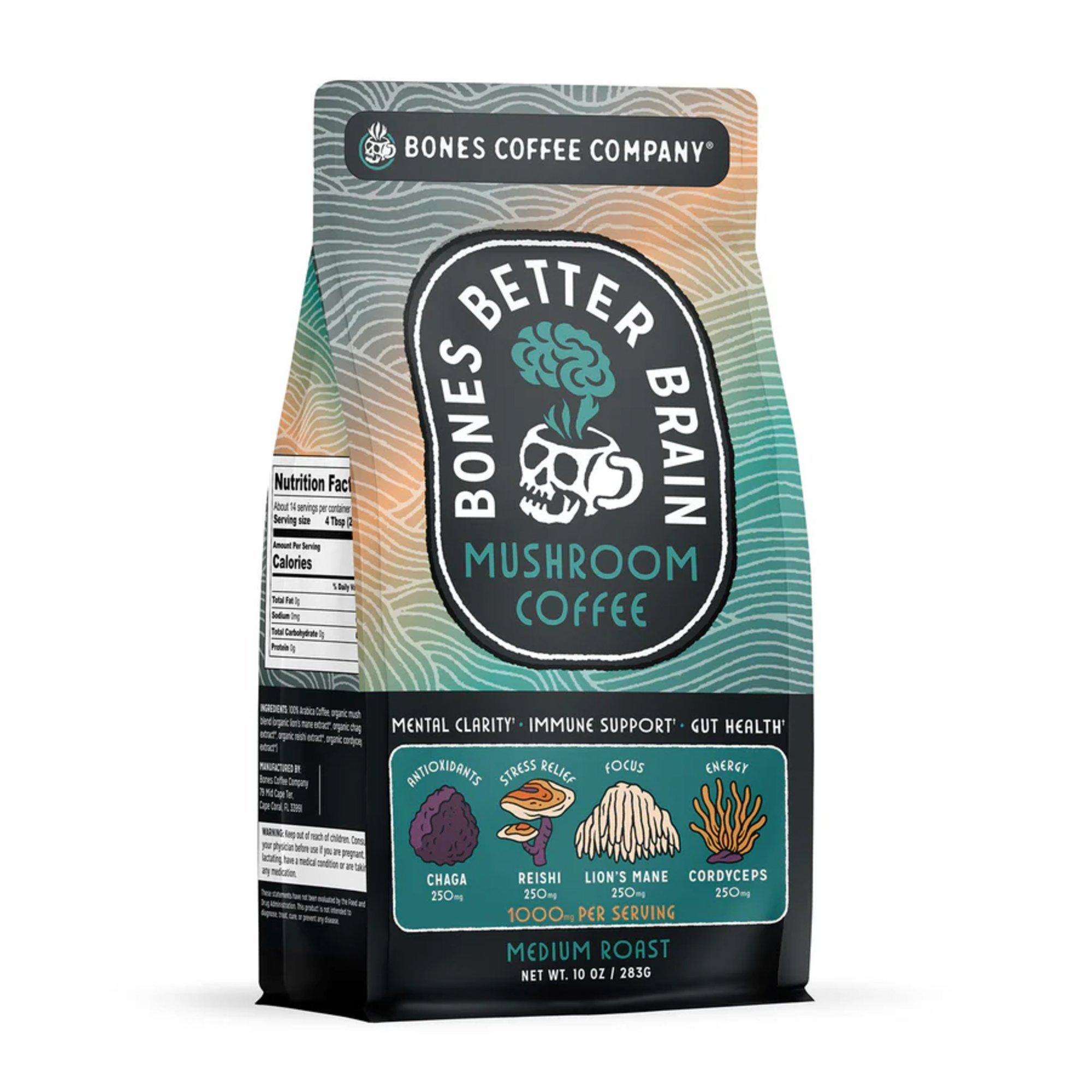 Bones Coffee Co. Better Brain Mushroom Ground Medium Roast Coffee - Bones Coffee Co.