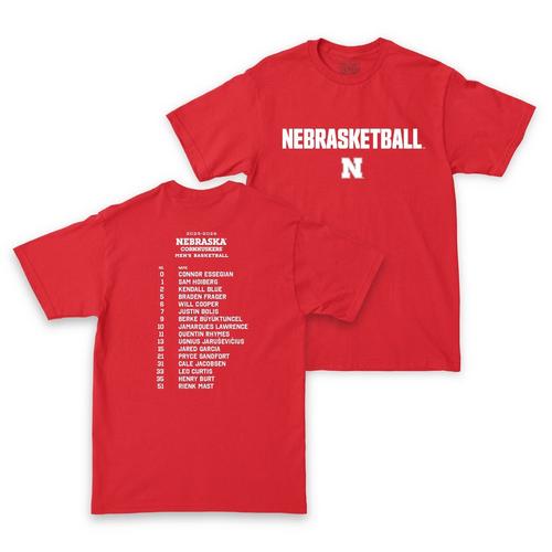Campus Ink Nebraska Cornhuskers Nebrasketball Roster T-Shirt - Primary Image