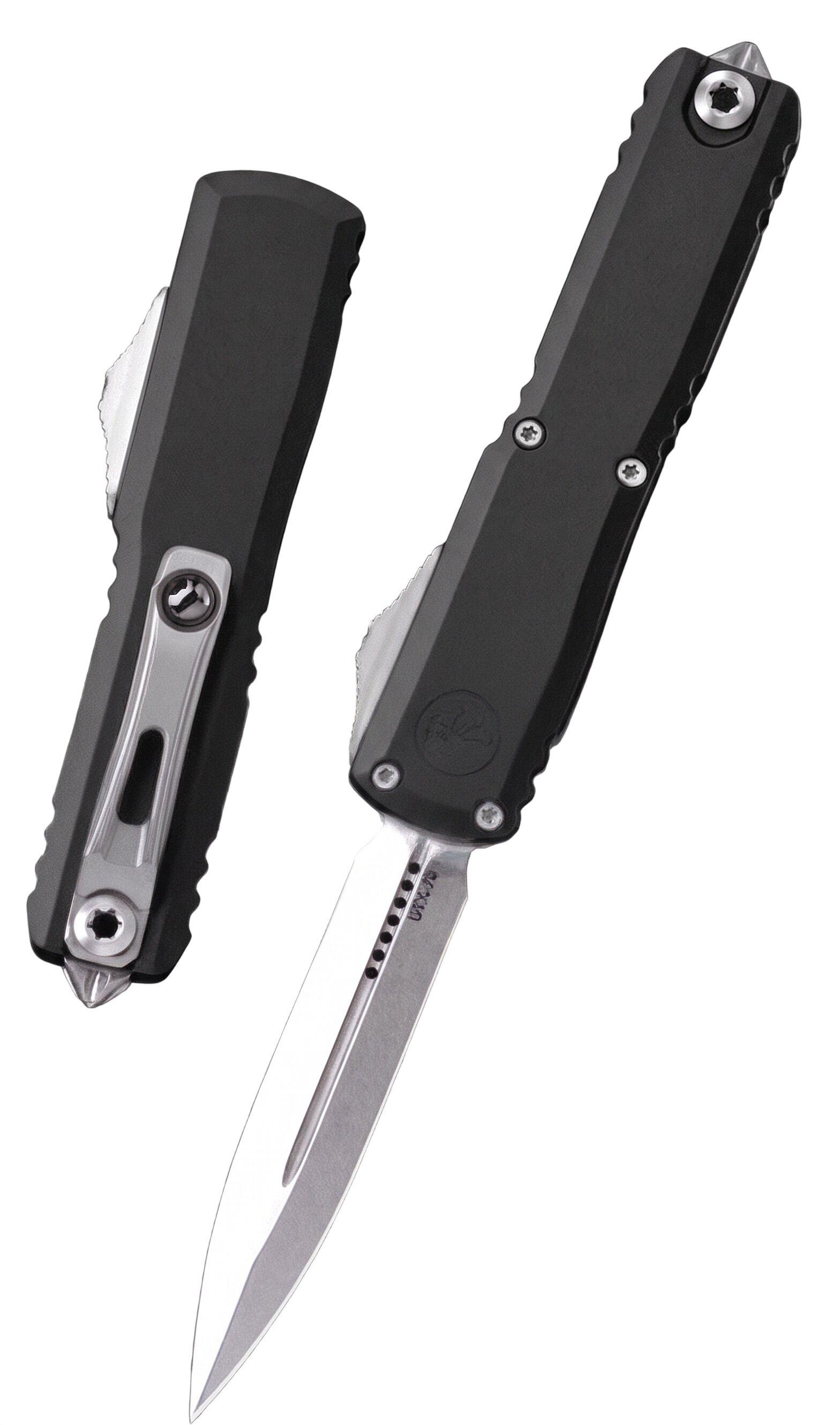 Microtech 11474-10 UTX-70 Gen IV D/E Stonewashed OTF Automatic Knife - Microtech