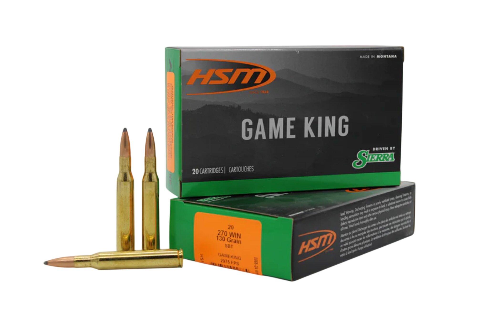 HSM Sierra Game King 270 Winchester Rifle Ammunition 20 Round Box