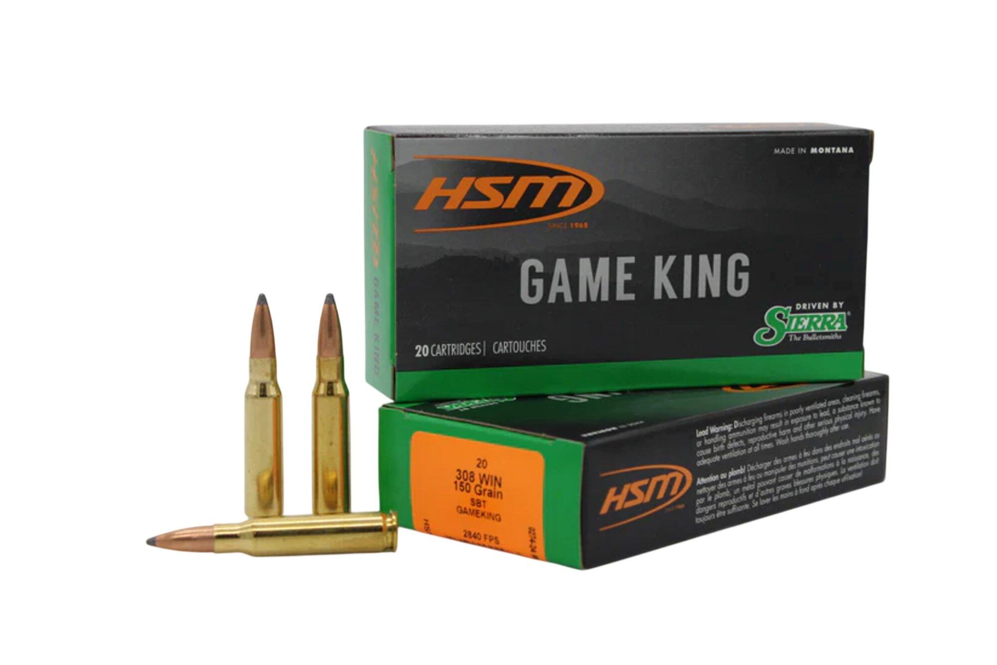 HSM Sierra Game King 308 Winchester Rifle Ammunition 20 Round Box