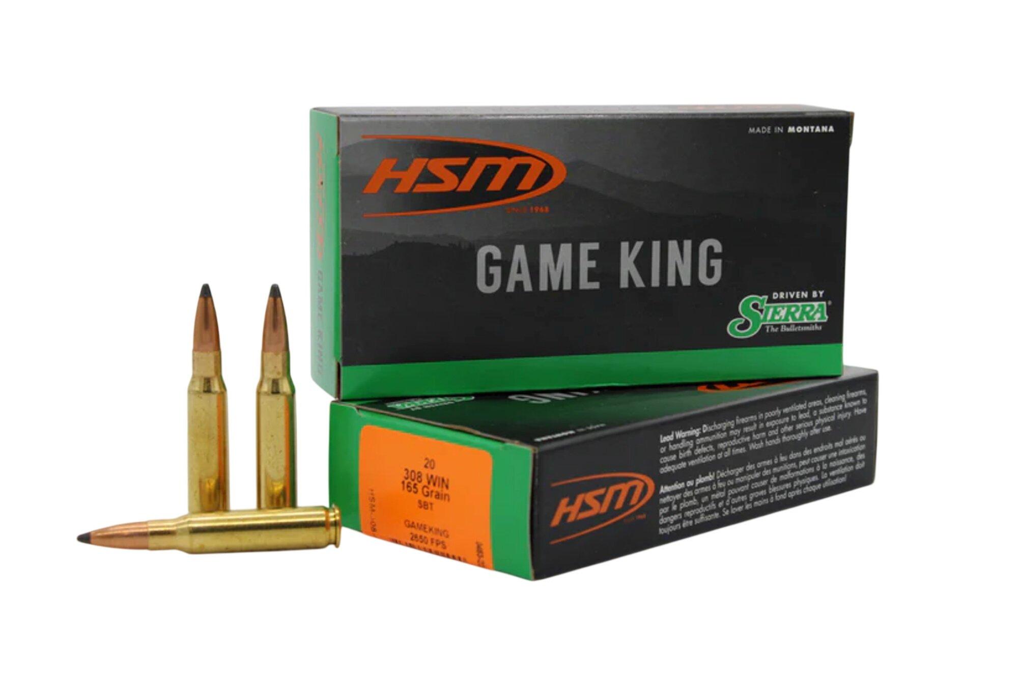 HSM Sierra Game King 308 Winchester Rifle Ammunition 20 Round Box