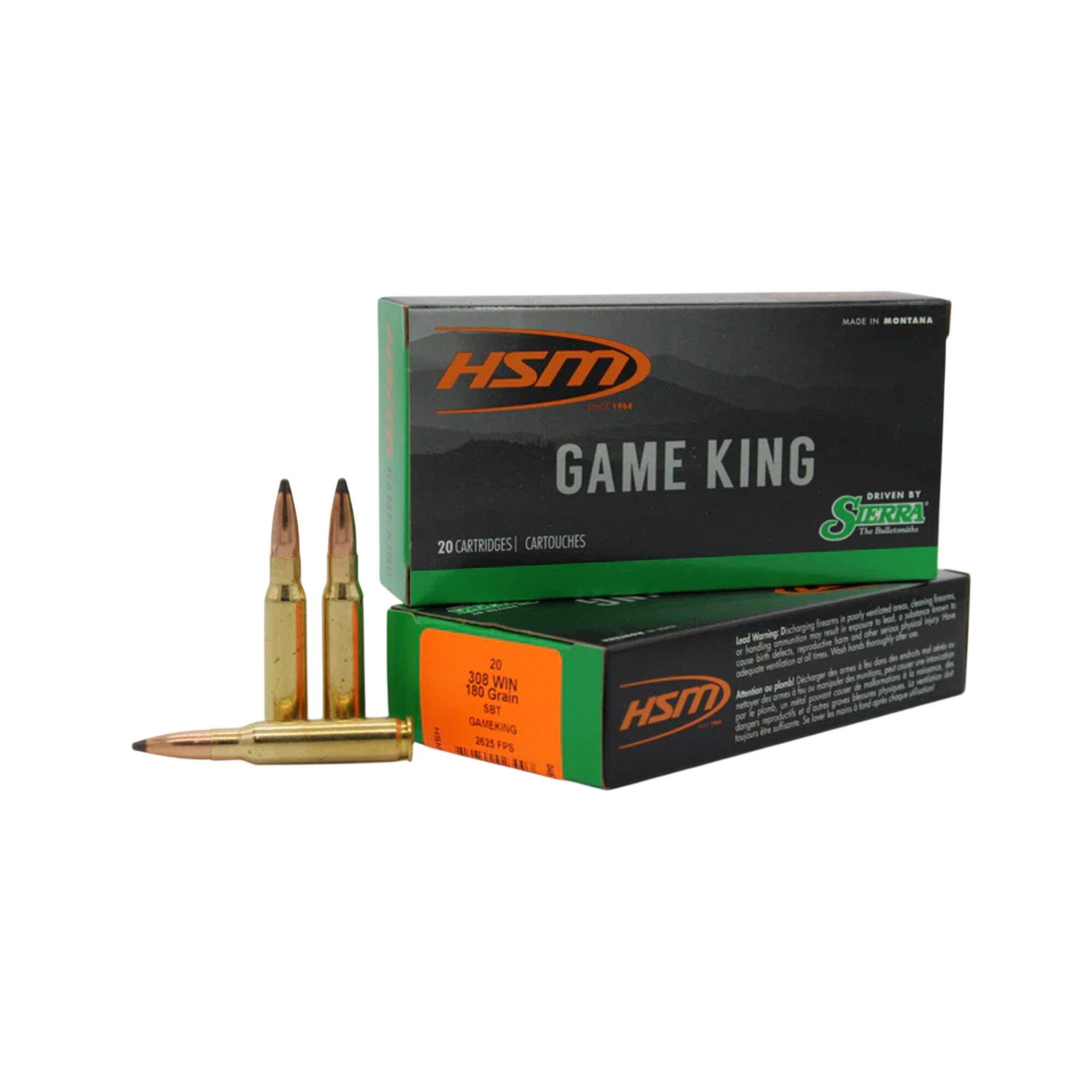 HSM Sierra GameKing 308 Winchester Rifle Ammunition 20 Round Box