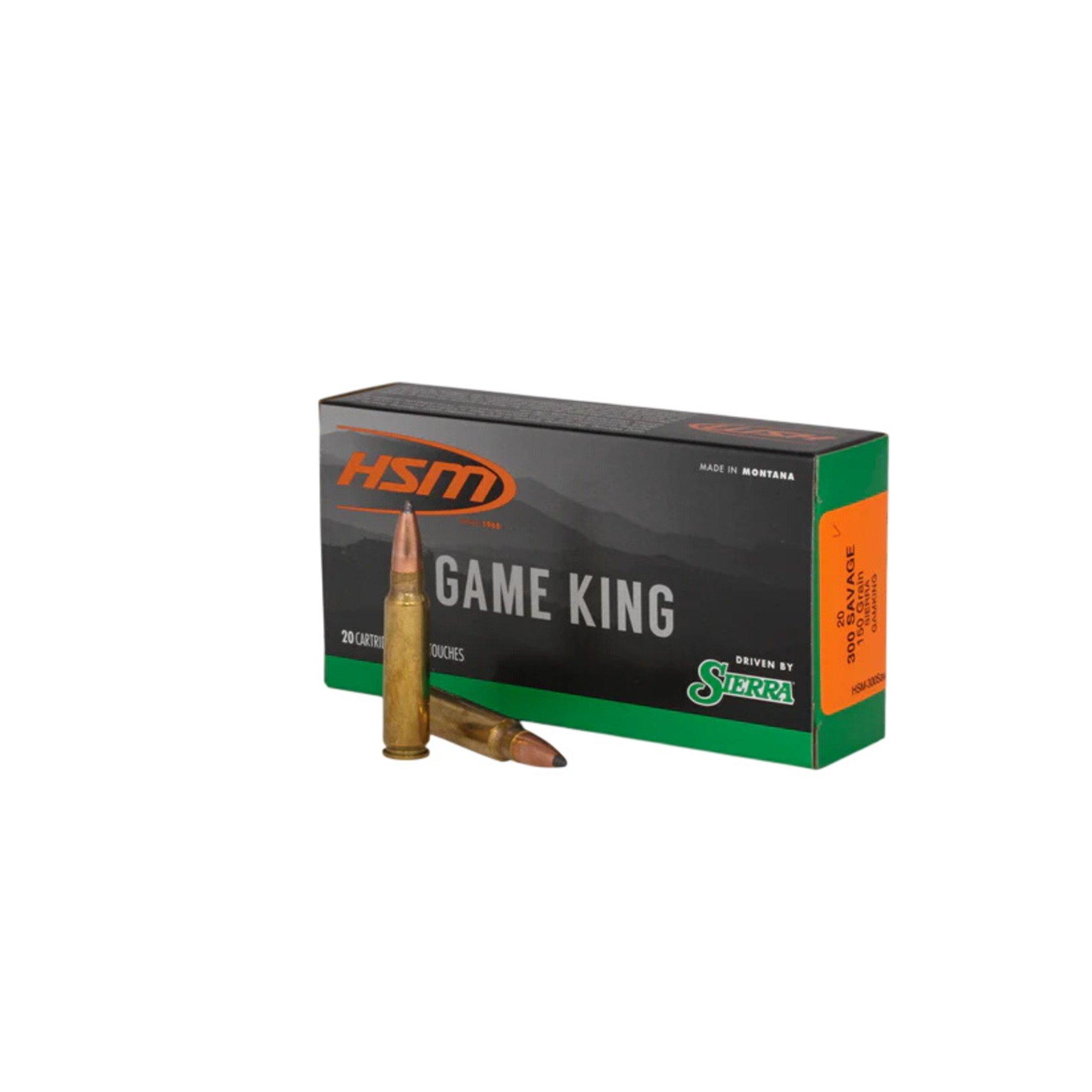 HSM Sierra Game King 300 Savage Rifle Ammunition 20 Round Box