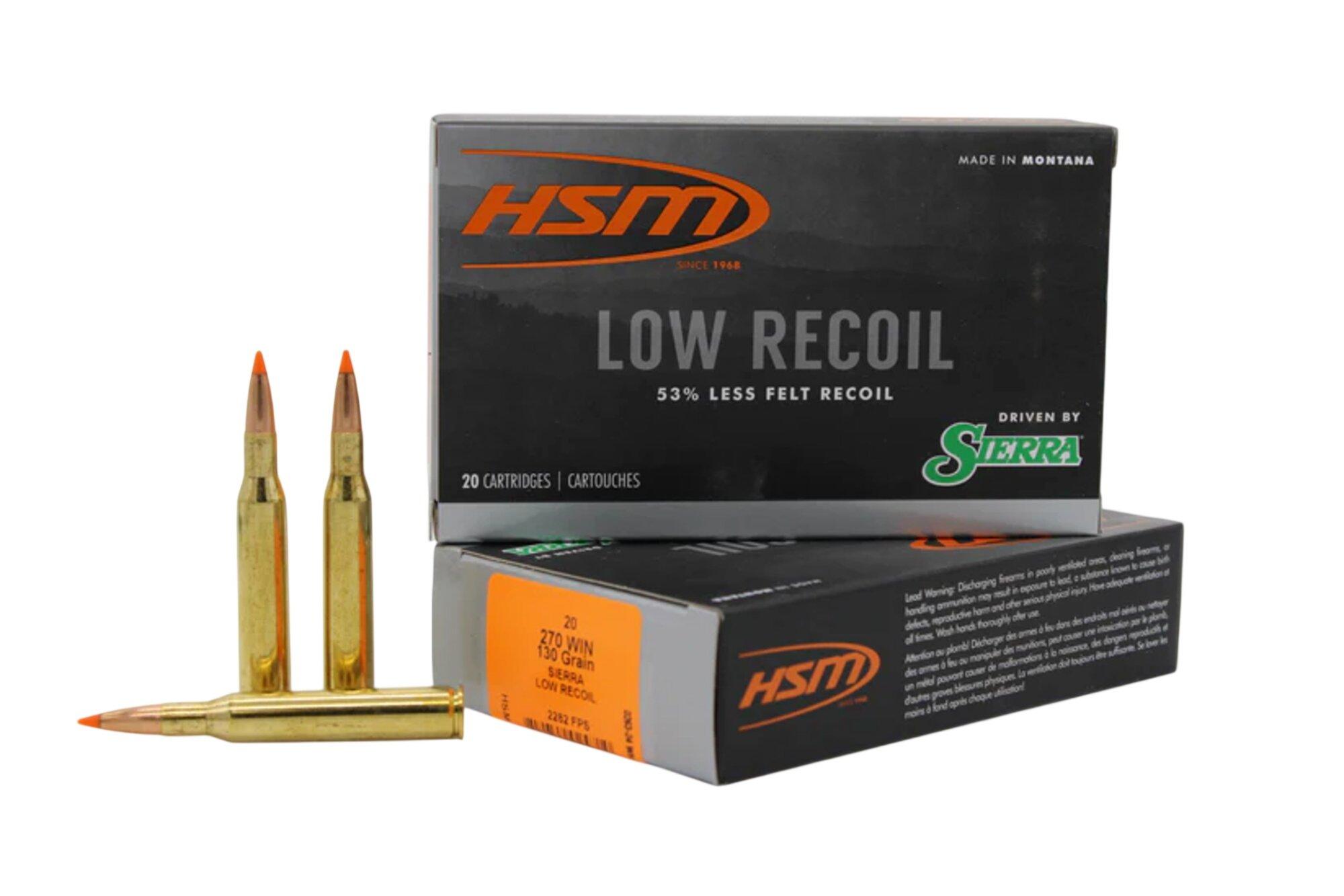 HSM Low Recoil 270 Winchester Rifle Ammunition 20 Round Box