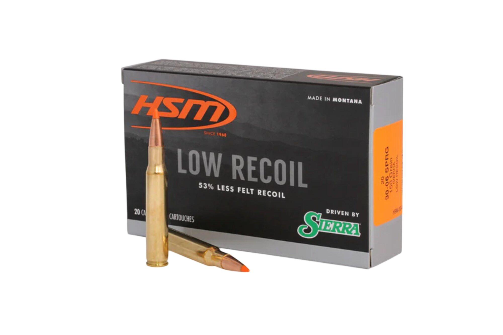 HSM Low Recoil 30-06 Springfield Rifle Ammunition 20 Round Box