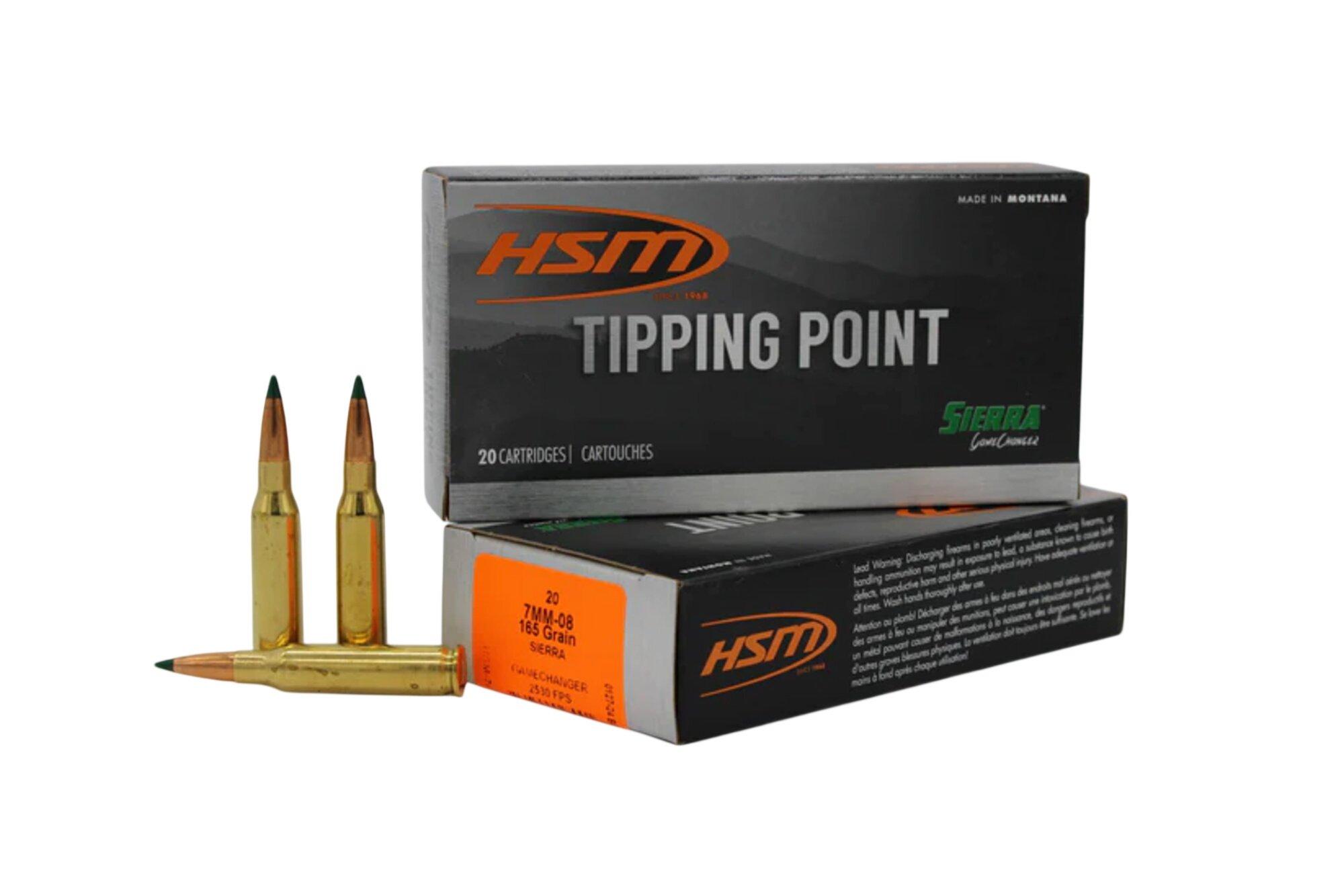HSM Tipping Point 7mm-08 Remington Rifle Ammunition 20 Round Box