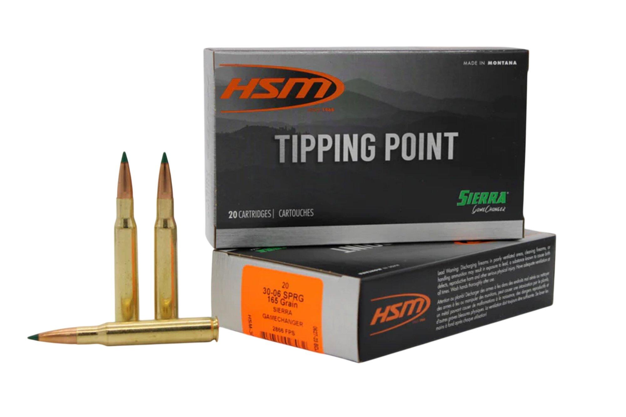 HSM Tipping Point 30-06 Springfield Rifle Ammunition 20 Round Box