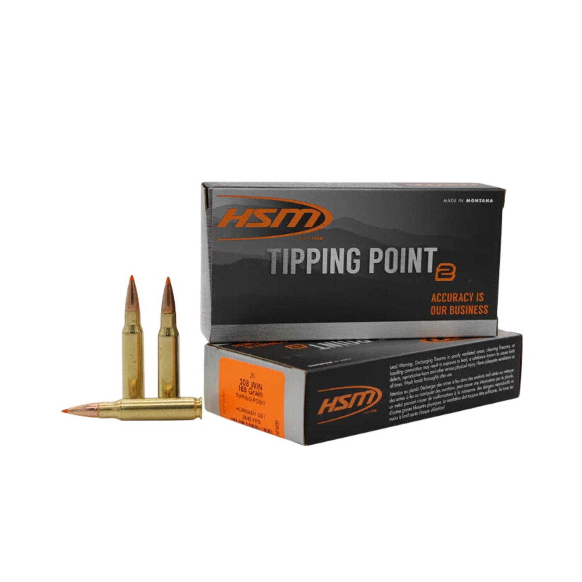 HSM Tipping Point 2 Hornady SST 308 Winchester Rifle Ammunition 20 Round Box