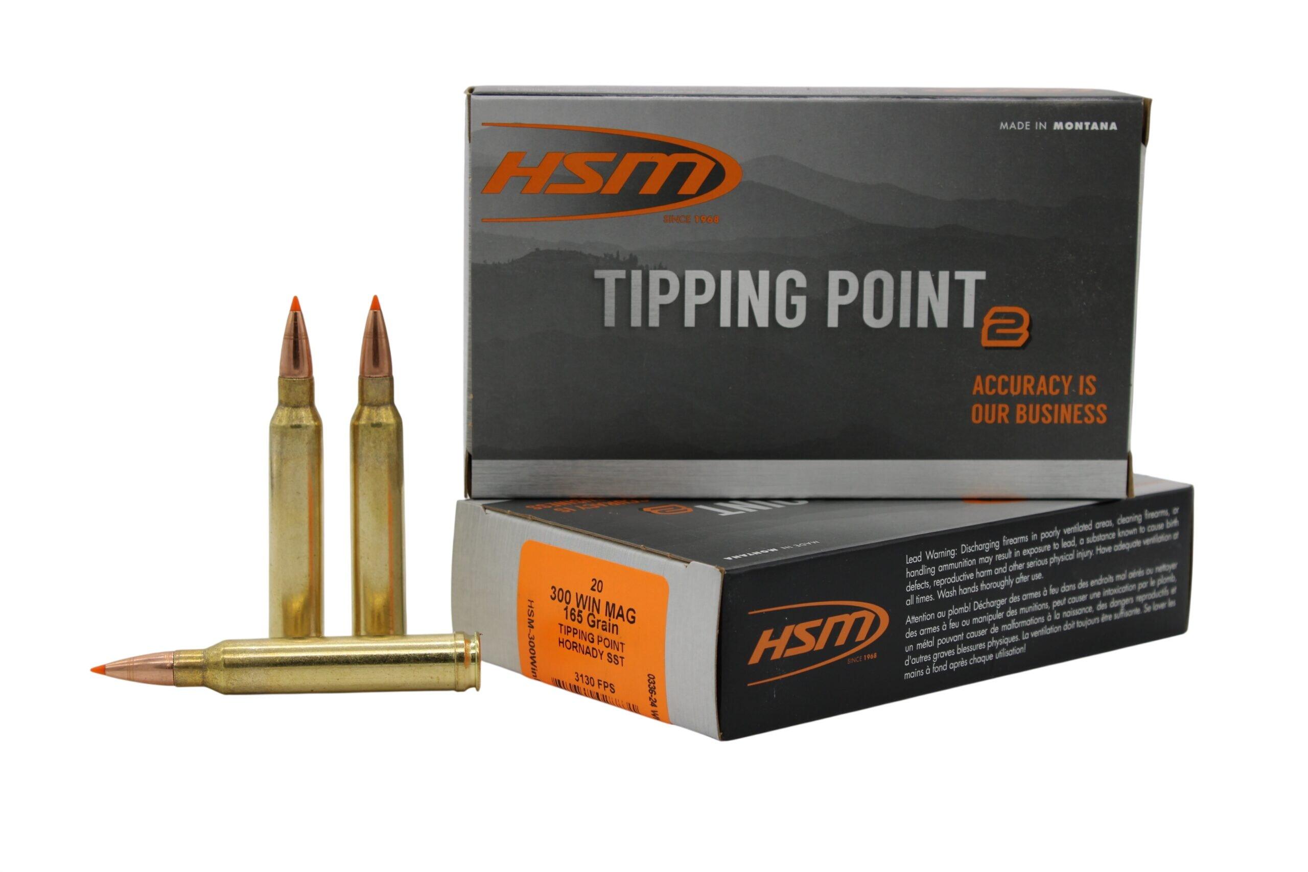 HSM Tipping Point 2 Hornady SST 300 Winchester Magnum Rifle Ammunition 20 Round Box