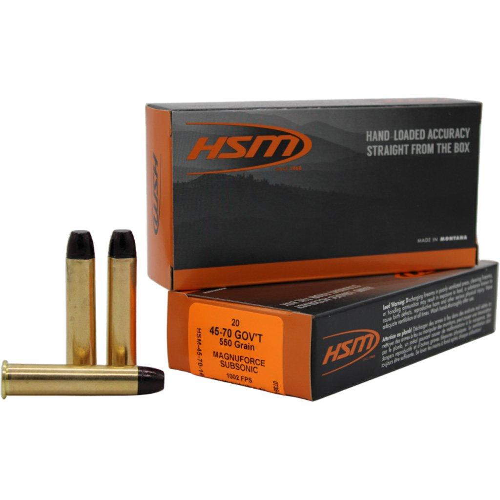 HSM Magnuforce Subsonic 45-70 Government Rifle Ammunition 20 Round Box