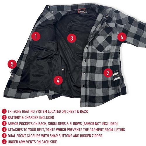 Men's Gerbing 7V Battery Heated Long Sleeve Flannel - Primary Image