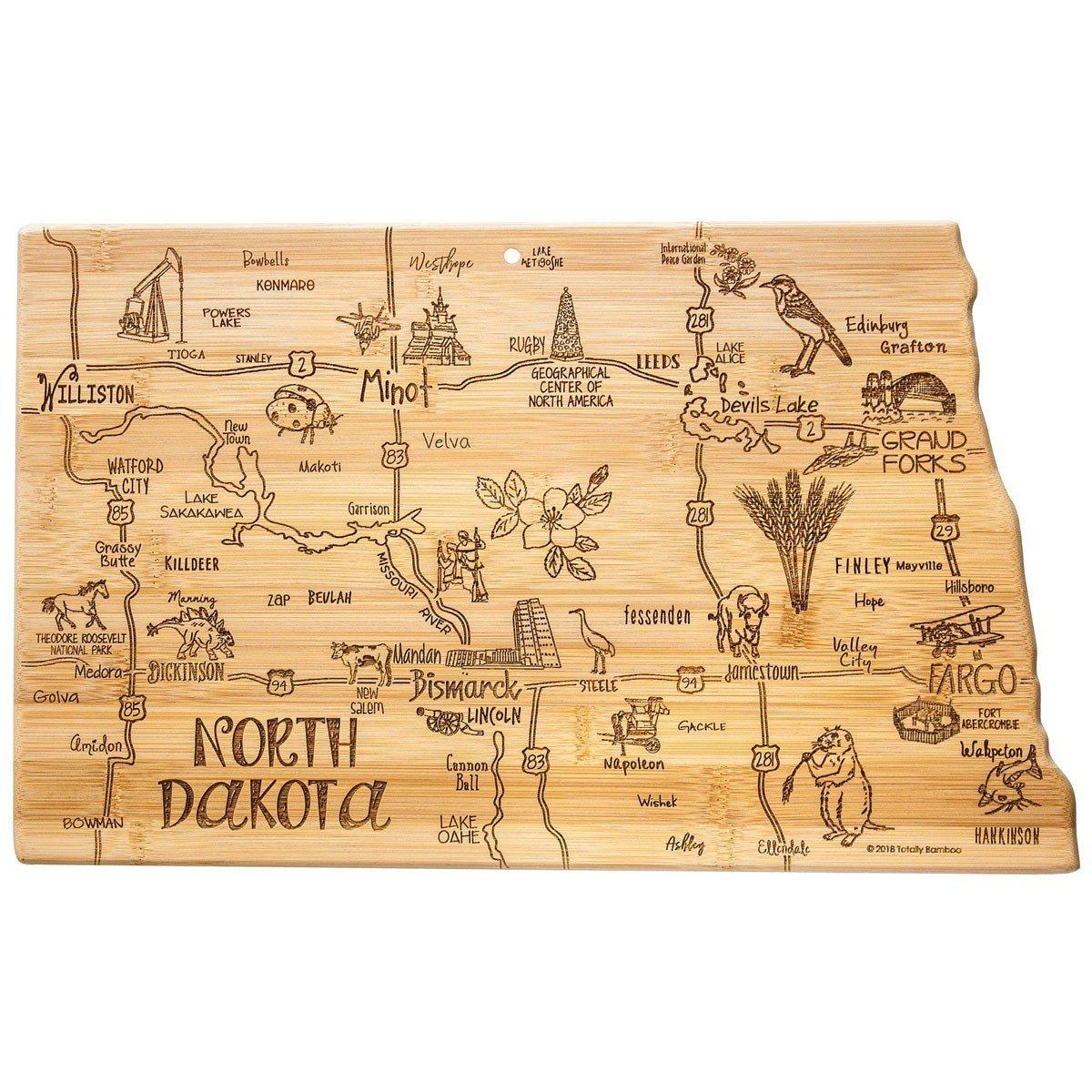 Totally Bamboo Destination North Dakota Bamboo Serving and Cutting Board - Totally Bamboo