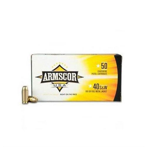Armscor US Ammo 180gr FMJ 50rds 40 S&W Handgun Ammunition 50 Round Box - Primary Image