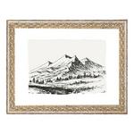 Petal Lane Pencil Sketch Mountains Print - Thumbnail 1 of 2