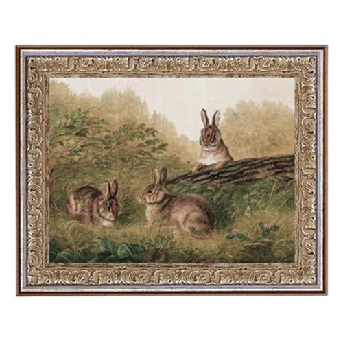 Petal Lane Rabbits on a Log Print - Primary Image