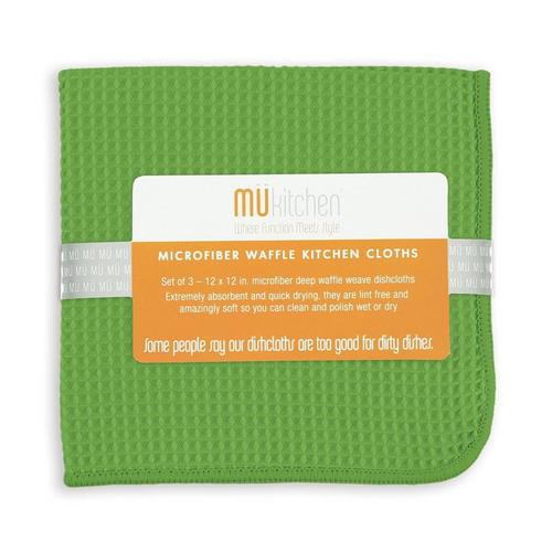 MU Kitchen 12" x 12" Waffle Microfiber Dishcloth Set of 3 - Primary Image
