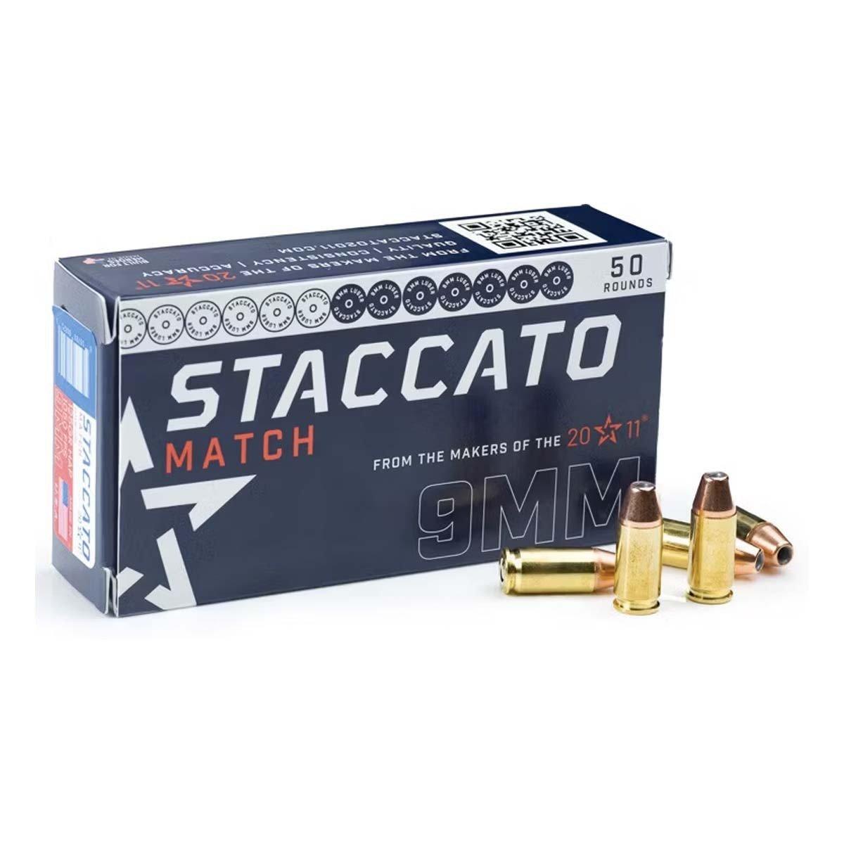 STACCATO 2011 Match 9mm Handgun Ammunition 50 Round Box - STACCATO 2011