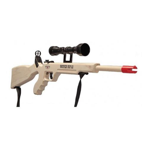 Magnum Wooden Sniper Rifle with Scope Rubber Band Shooter - Primary Image