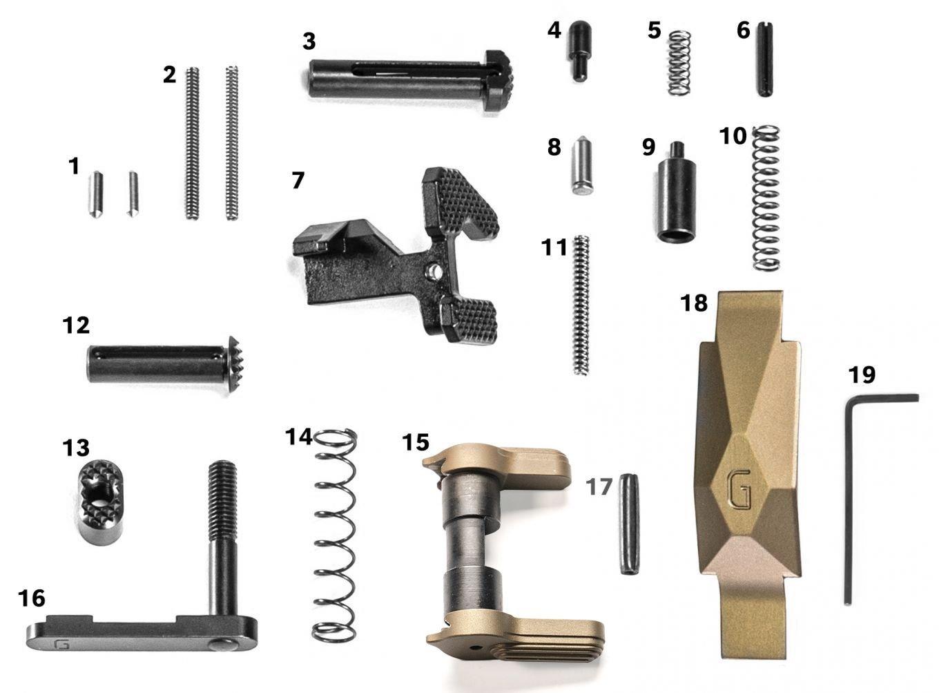 Geissele Automatics Geissele Ultra Duty DDC Lower Parts Kit w/NO Grip 05-435S