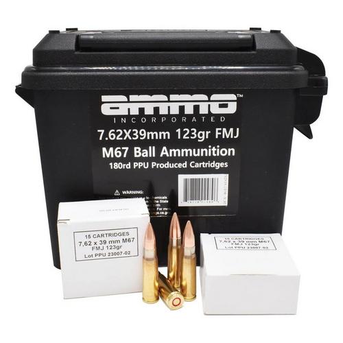 Ammo Inc. M67 Ball FMJ 7.62x39mm Rifle Ammunition 180 Round Box - Primary Image