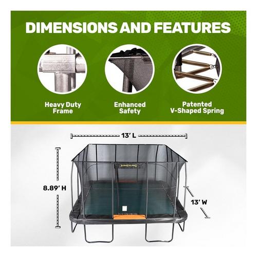 Jumpking Pro-Series 13' x 13' Square Trampoline - Primary Image