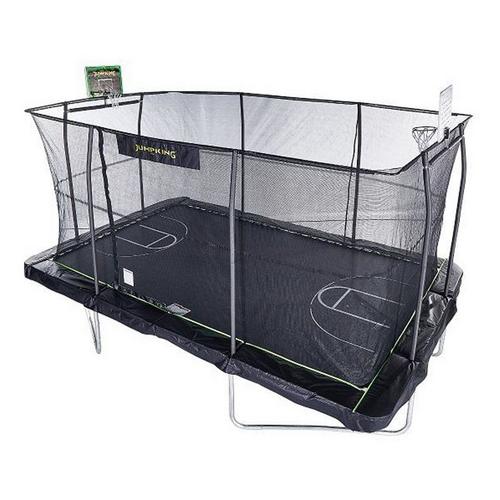 JumpKing 10'x15' Rectangle Trampoline with 2 Powder Coated Basketball Hoops & Breakaway Rim - Primary Image