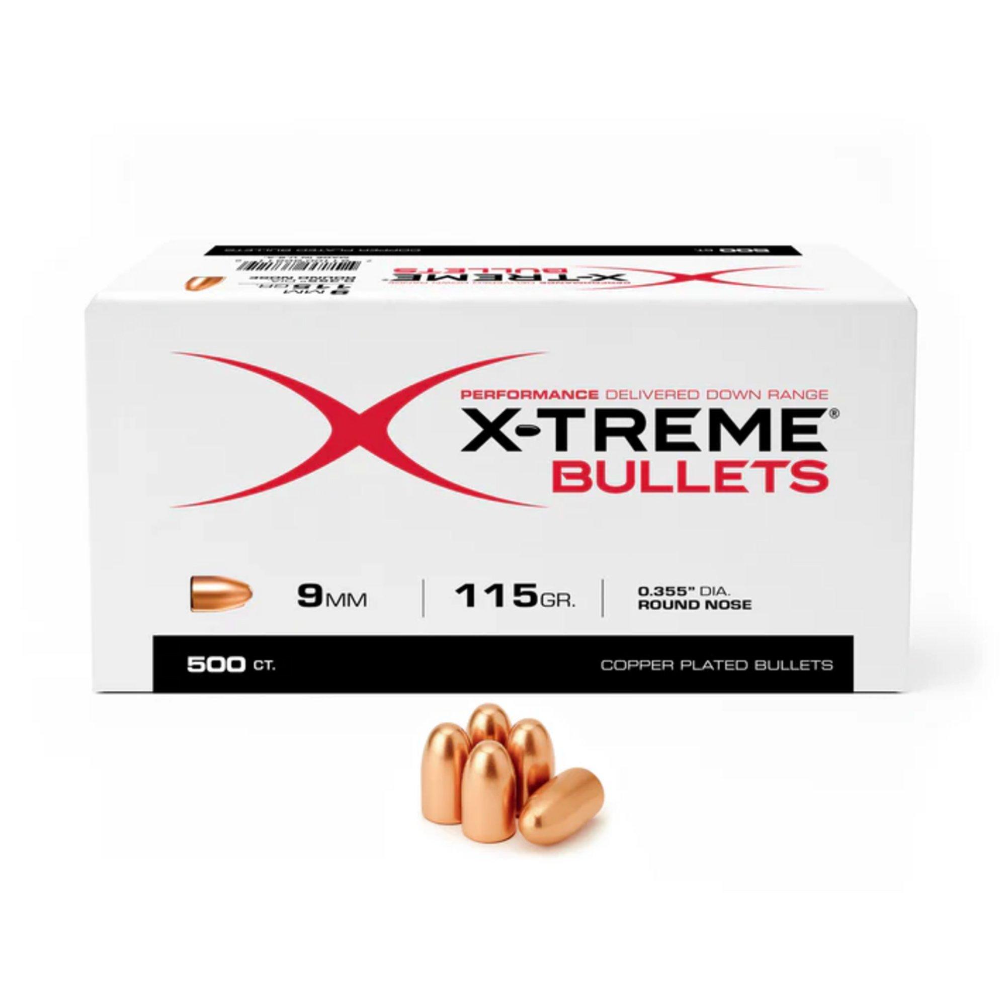 X-Treme Bullets Copper Plated 9mm RN Pistol Bullets - X-Treme Bullets