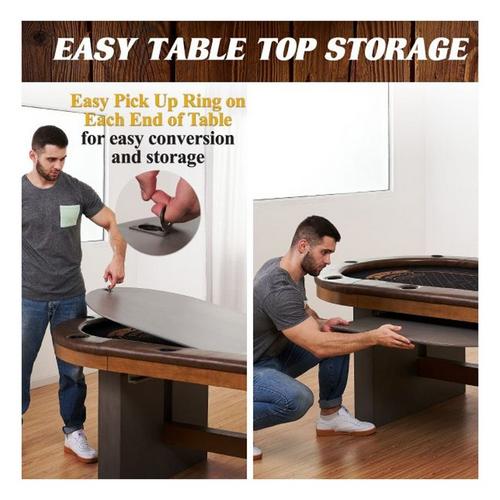 Barrington 10-Player Urban Poker Table with Dining Top - Primary Image