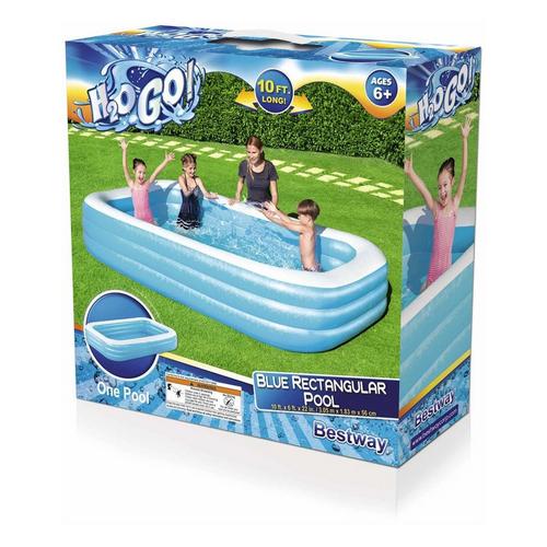 Bestway H2OGO! Blue Rectangular Inflatable Family Swimming Pool - Primary Image